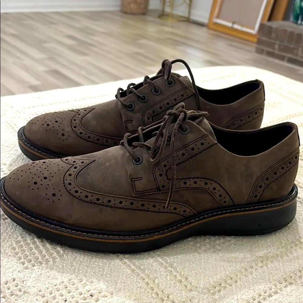 ECCO‎ Men's Lhasa Brogue Tie Oxford Leather Dress Shoes NWOB Size 9